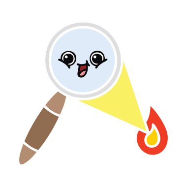 düz renk retro karikatür Büyüteç