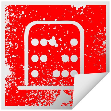 sıkıntılı kare etiketi simgesi matematik abacus peeling