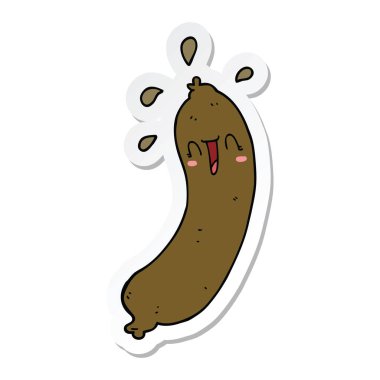 etiket mutlu karikatür sosis