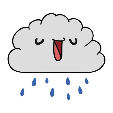 çizgi film kawaii Hava yağmur bulutu
