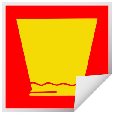 ilginç kare peeling etiket karikatür viski bardak