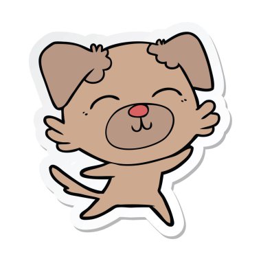 etiket bir karikatür köpek