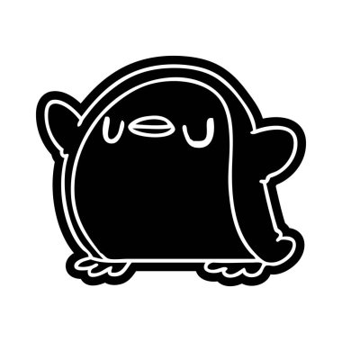 çizgi film simgesi kawaii bir sevimli penguen