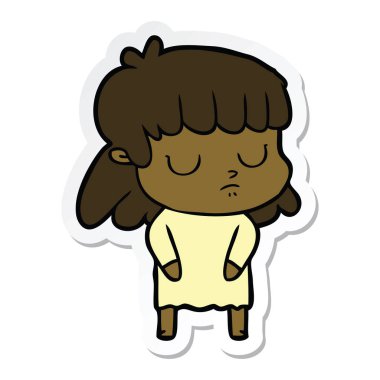 bir çizgi film kayıtsız kadının etiket