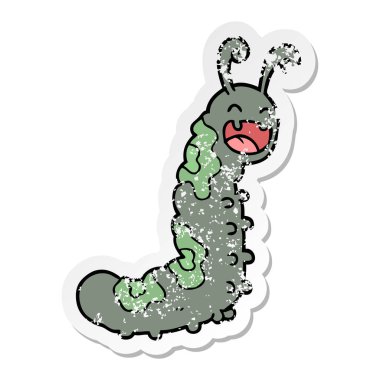 komik karikatür tırtıl sıkıntılı etiket