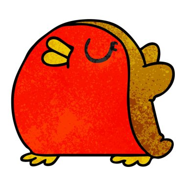 dokulu karikatür şirin kawaii kırmızı robin 