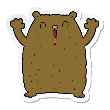 bir mutlu karikatür ayının etiket