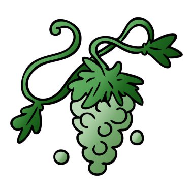 elle çizilmiş degrade çizgi film doodle üzüm asma üzerinde