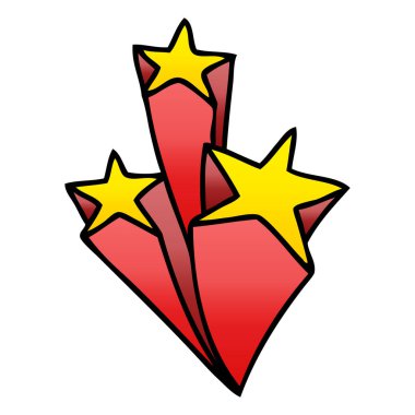 ilginç degrade gölgeli çizgi film yıldız