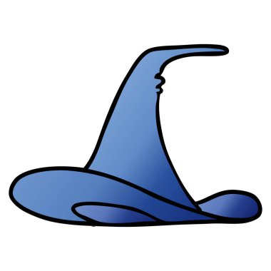 Degrade çizgi film doodle bir cadı şapka