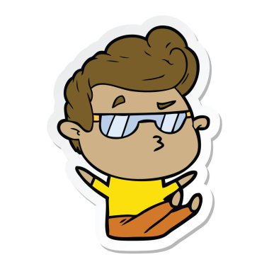 etiket bir çizgi film serin adam