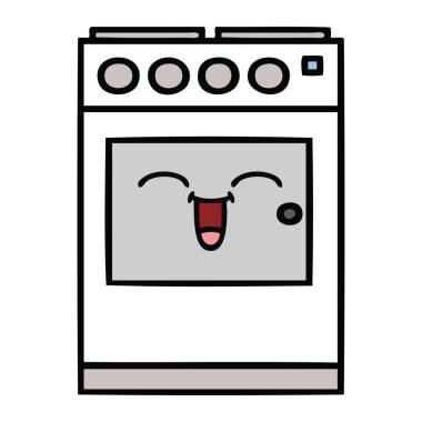 sevimli çizgi mutfak fırın