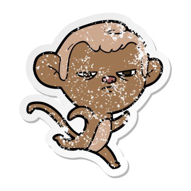 bir karikatür maymun sıkıntılı etiket