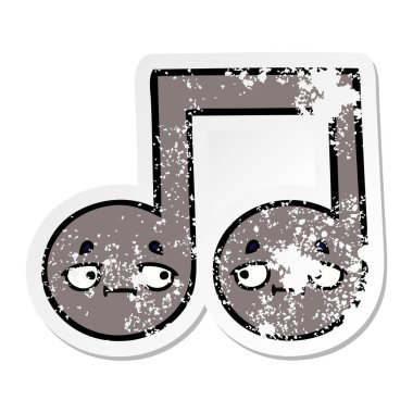 sevimli çizgi nota sıkıntılı etiket