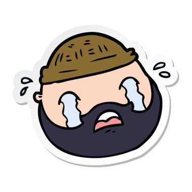 etiket sakallı bir çizgi film erkek yüz