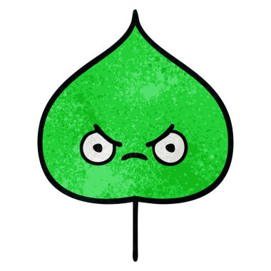 Retro grunge doku karikatür ekspresiyon yaprak