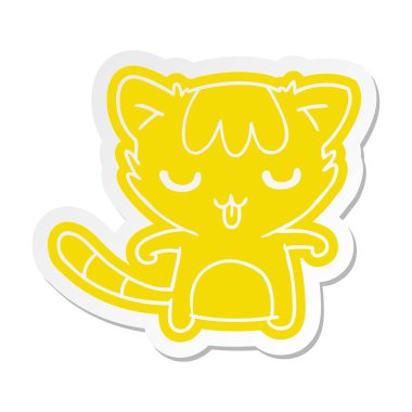 kawaii şirin racoon çizgi film etiketi