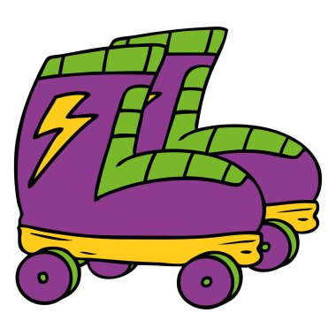 çizgi film doodle, tekerlekli paten