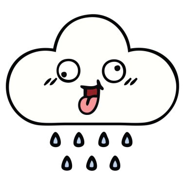 sevimli çizgi yağmur bulutu