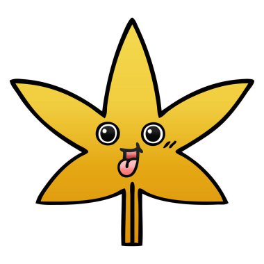 Degrade gölgeli karikatür sonbahar yaprak