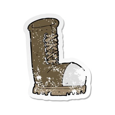 çizgi film eski eser önyükleme Retro sıkıntılı etiket