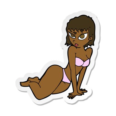 çizgi film seksi bir kadın iç çamaşırı çıkartma