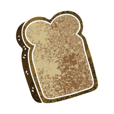Retro illüstrasyon stil ilginç karikatür dilim ekmek