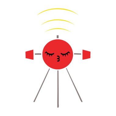 düz renk retro karikatür uydu