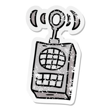 sıkıntılı etiket karikatür bir volki tolki doodle