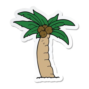 bir çizgi film palmiye ağacı Sticker