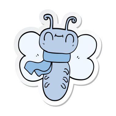 komik karikatür kelebek Sticker