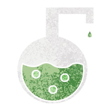 Retro illüstrasyon tarzı çizgi film bilim deneme