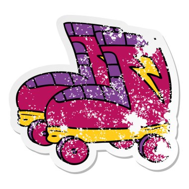 elle çizilmiş etiket karikatür doodle patenler, sıkıntılı