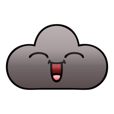 Degrade gölgeli karikatür fırtına bulutu