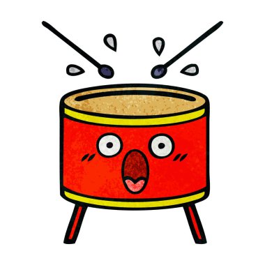 Retro grunge doku karikatür davul