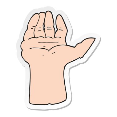 etiket bir karikatür açık el