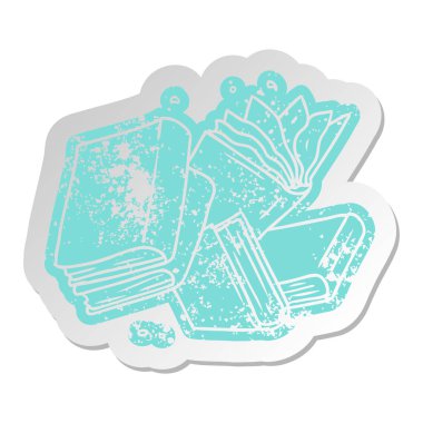 kitap koleksiyonu, sıkıntılı eski çizgi film etiketi