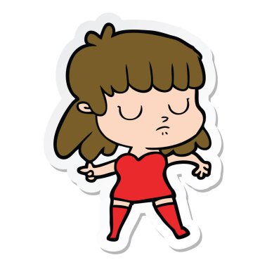 bir çizgi film kayıtsız kadının etiket