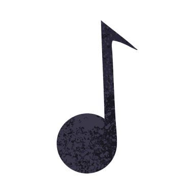 Retro illüstrasyon tarzı çizgi film müzik notası