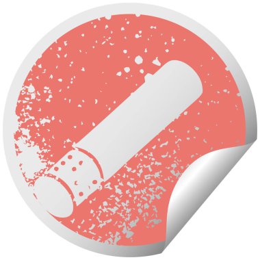 sıkıntılı dairesel peeling etiket sembolü bir sigara sopa
