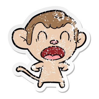 bağırarak karikatür maymun sıkıntılı etiket