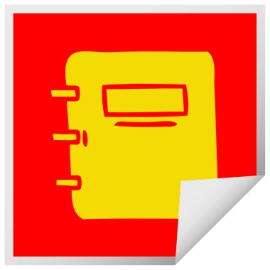 etiket karikatür bir not defteri peeling Meydanı