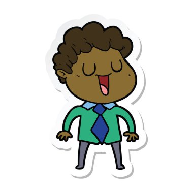 gülünecek bir çizgi film adamın etiket