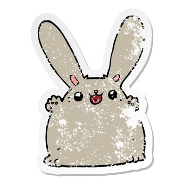 bir karikatür tavşan sıkıntılı etiket