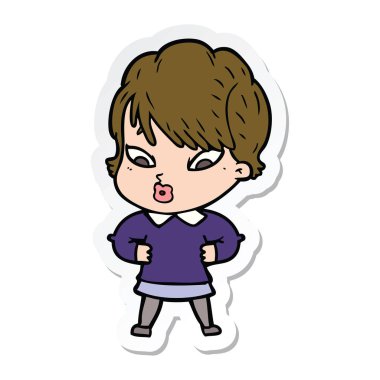 bir çizgi film kadının etiket