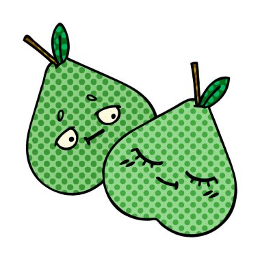 çizgi roman tarzı çizgi film yeşil armut