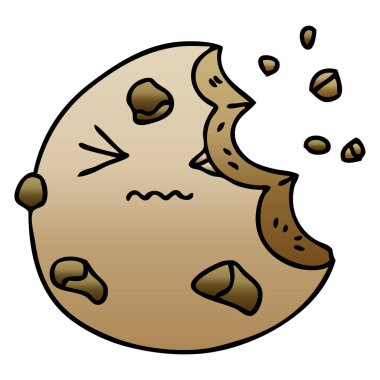 ilginç degrade gölgeli karikatür munched çerez