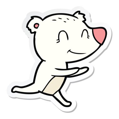 çalışan bir kutup ayısı çizgi film etiketi