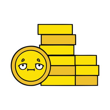 sevimli çizgi bir sikke