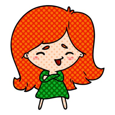 bir şirin kawaii kız çizgi film gösterimi